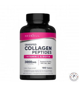 نيـوسيل كولاجين بيبتيدز + فيتامين C وبيوتين 3000 مج - 180 كبسولة